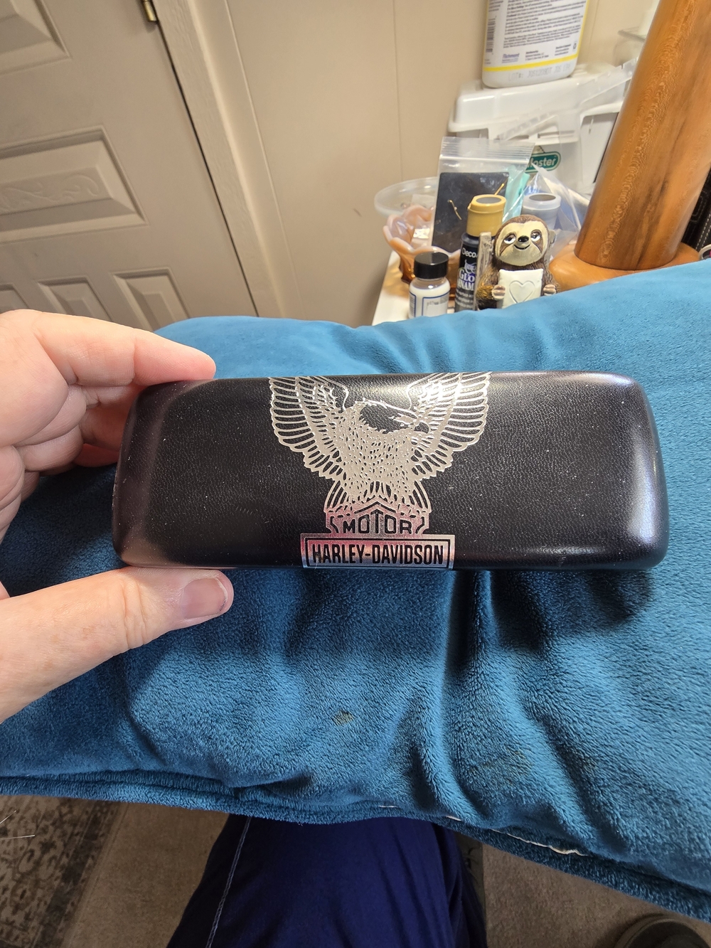 Harley-Davidson Black Eyeglass/Sunglass Case with Eagle Logo